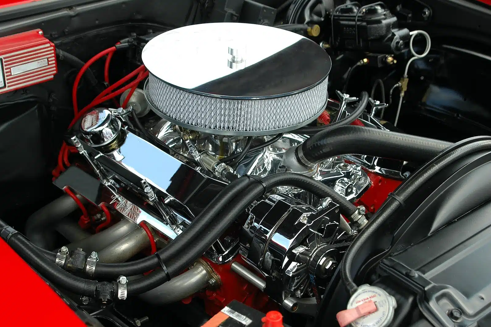 Black and White Round Car Air Filter