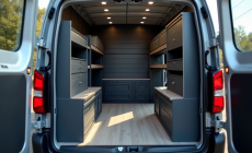 Espace de chargement Peugeot Expert organisé avec étagères