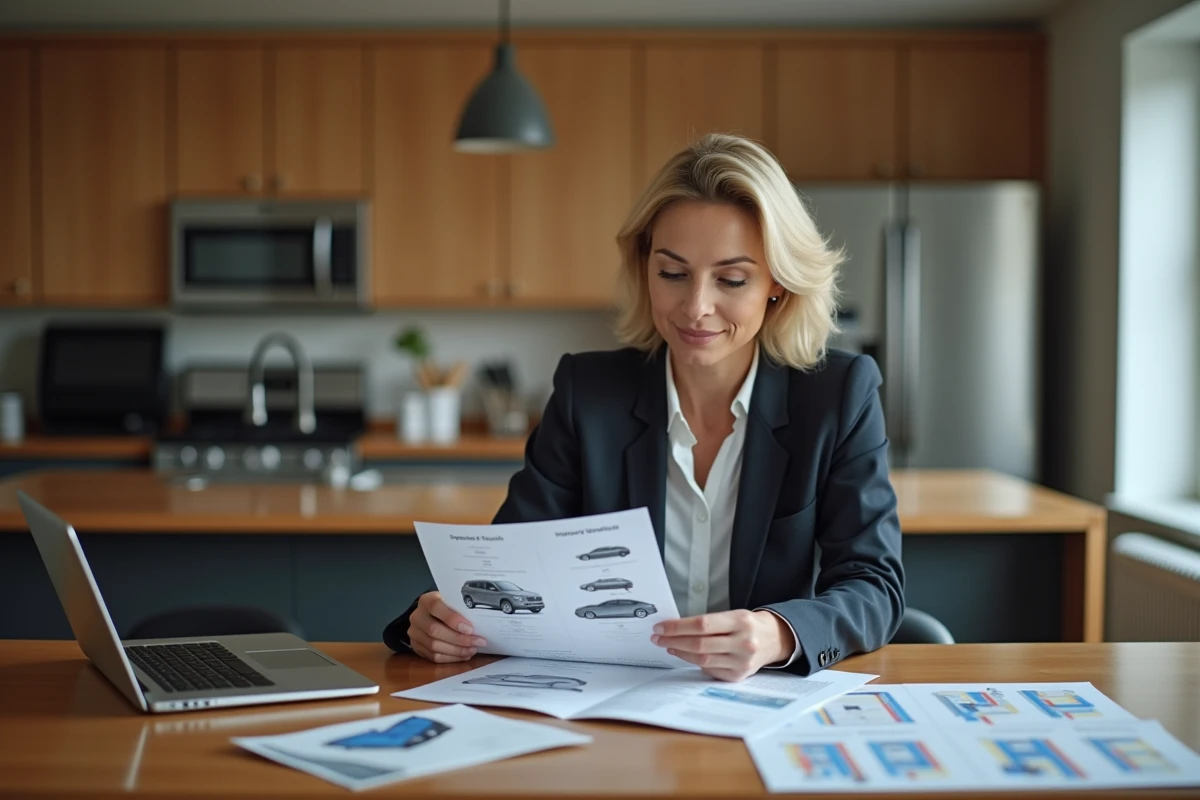 Femme compare des plans de coffre de voitures 2026