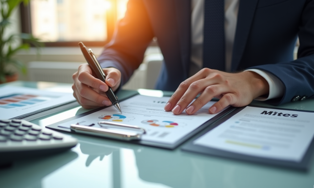 Personne en costume examinant un contrat d'assurance auto Macif