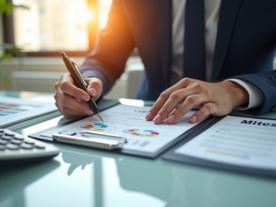 Personne en costume examinant un contrat d'assurance auto Macif