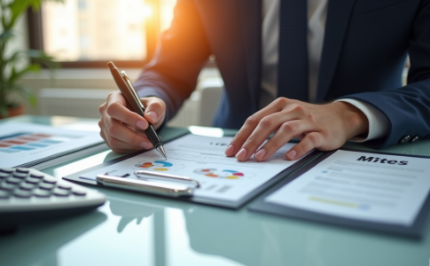 Personne en costume examinant un contrat d'assurance auto Macif