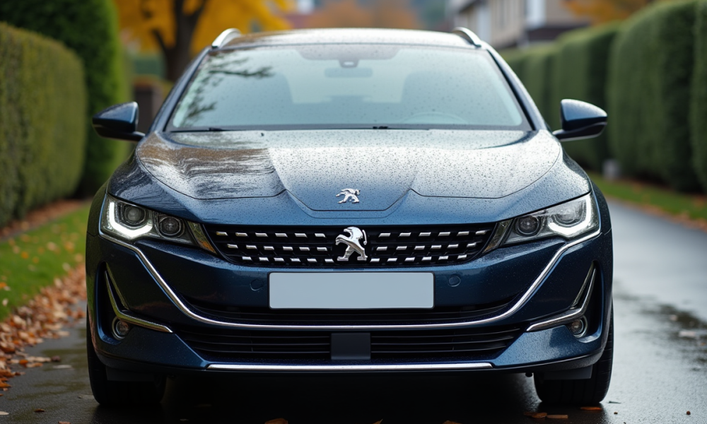 Peugeot 508 PSE garée en extérieur sous la lumière du jour