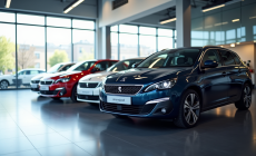 Plusieurs Peugeot 408 dans un showroom lumineux et moderne